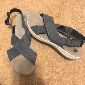 Clarks Cloud stepper cushion denim blue sz 11